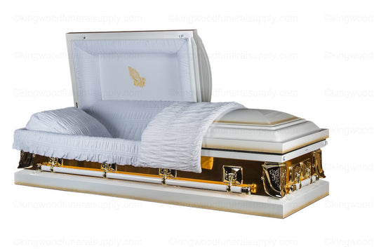 MIRROR GOLD metal funeral casket