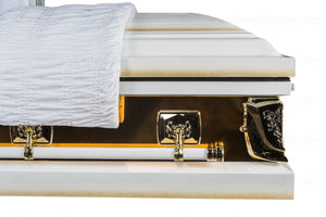 MIRROR GOLD metal funeral casket