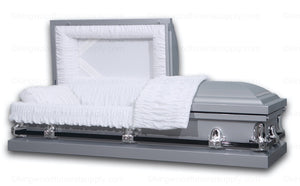 OXFORD SILVER metal funeral casket