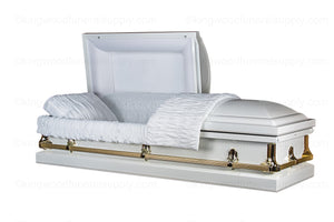 SHEPHERD WHITE metal funeral casket