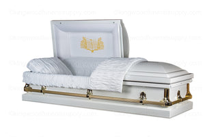 SHEPHERD WHITE metal funeral casket